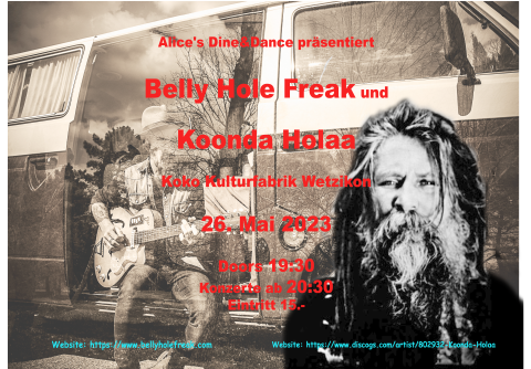 Belly Hole Freak & Koonda Hoola Live am 26.5.23 in der Koko