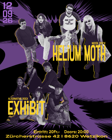 Helium Moth und Exhibit Flyer