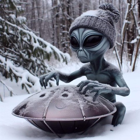 Handpan ALien Schnee